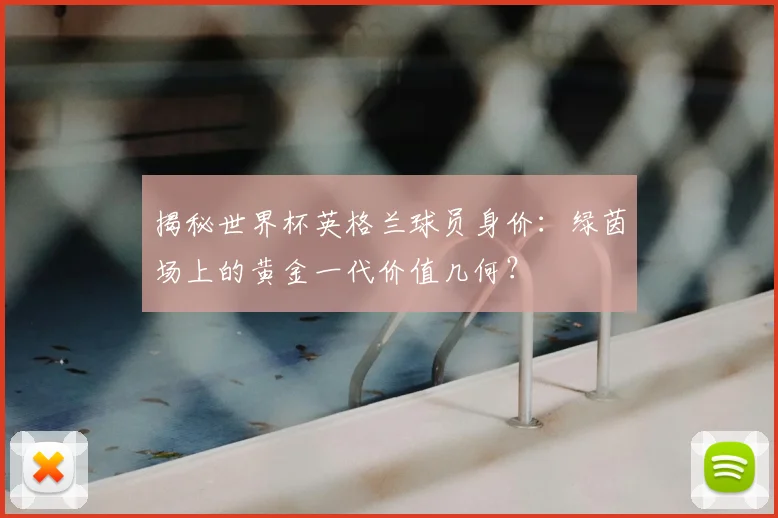 揭秘世界杯英格兰球员身价：绿茵场上的黄金一代价值几何？